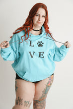Load image into Gallery viewer, L. O. V. E. Paw Unisex Contrast Hoodie