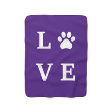 Load image into Gallery viewer, L. O. V. E. Paw Sherpa Fleece Blanket