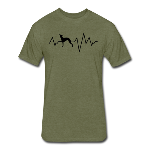 Electrocardiography Fitted Cotton/Poly T-Shirt by Next Level - heather military green