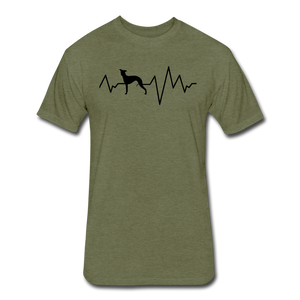 Electrocardiography Fitted Cotton/Poly T-Shirt by Next Level - heather military green
