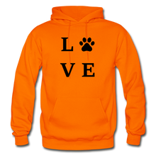 Load image into Gallery viewer, L. O. V. E. Paw Gildan Heavy Blend Adult Hoodie - orange