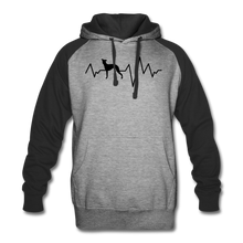 Load image into Gallery viewer, Whippet Electrocardiogram Colorblock Hoodie - heather gray/black