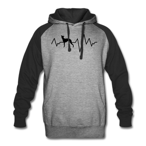 Whippet Electrocardiogram Colorblock Hoodie - heather gray/black