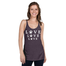 Load image into Gallery viewer, L. O. V. E. PAW Women&#39;s Racerback Tank